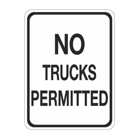 No Trucks Permitted Sign  18" x 24"